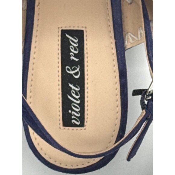 Violet & Red Blue Suede Zig-Zag Strap Sandals For Women - Picture 5 of 8